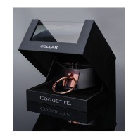 Pleasure Collection Adjustable Collar - Black and Rose Gold