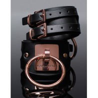 Adjustable Pleasure Collection Handcuffs - Black/Rose Gold