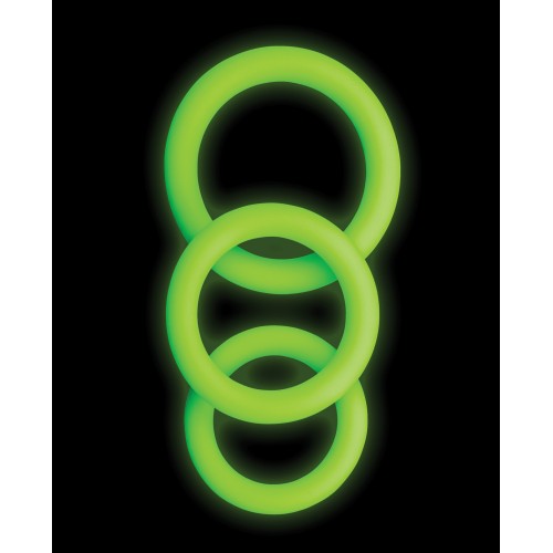 Shots Ouch 3 pc Cock Ring Set Glow in the Dark