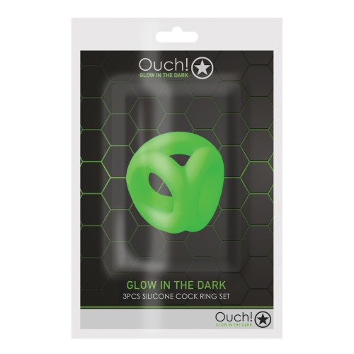 Ouch! Glow in the Dark Cock Ring & Ball Strap for Intense Pleasure