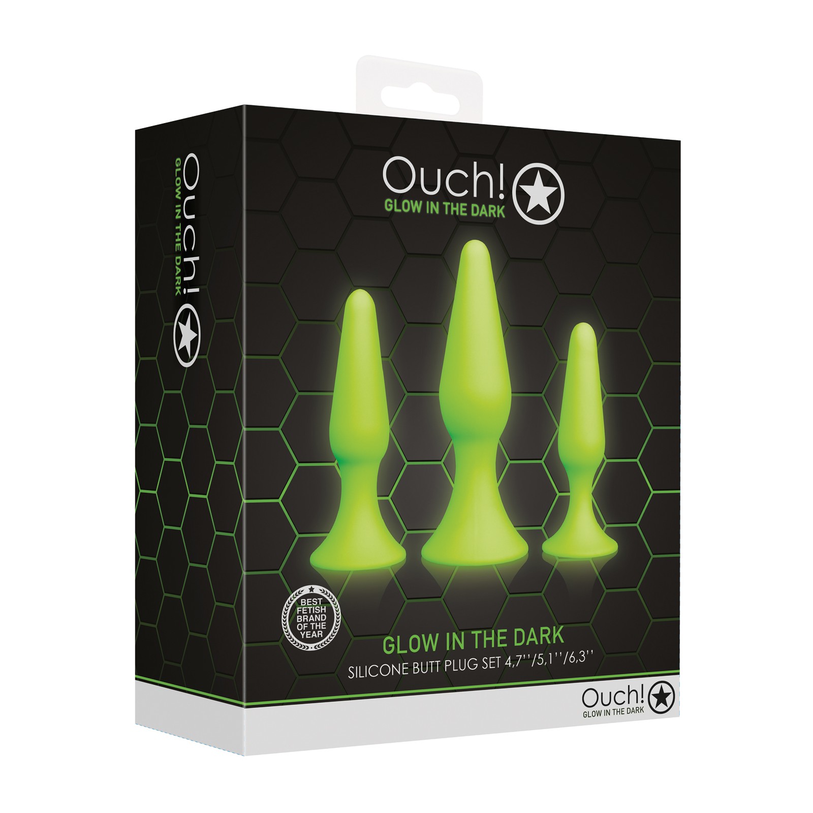 Ouch Glow in the Dark Butt Plug Set for Adventurous Play