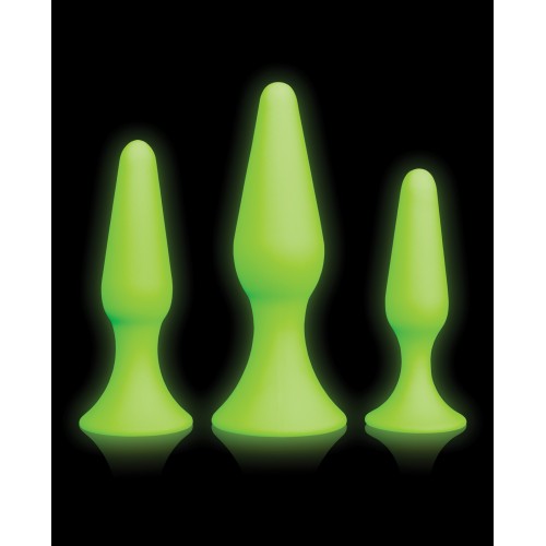 Set de Butt Plug Ouch que Brilla en la Oscuridad para Juegos Aventureros