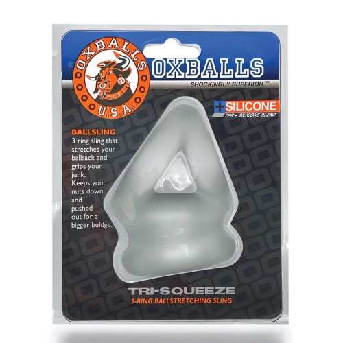 Cocksling y Estirador de Testículos Oxballs Tri Squeeze Claro