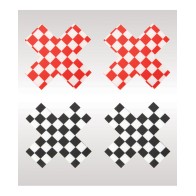 Peekaboos Off the Wall Checkered Pasties - 2 Pairs 1 Black/1 Red