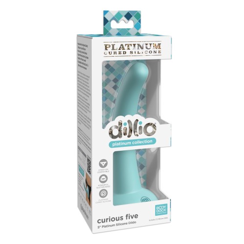 Dillio Platinum Dildo 5" de Silicona Verde Azulado