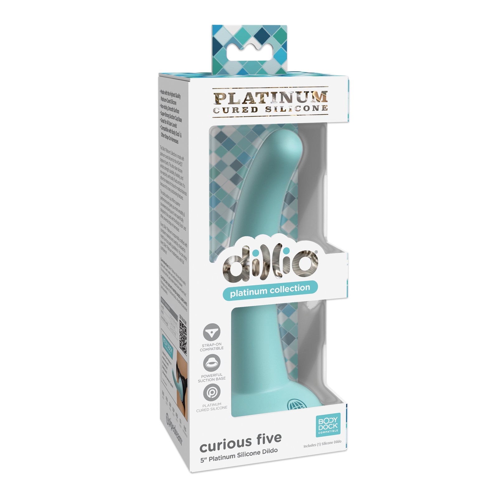 Dillio Platinum 5" Curiously Teal Silicone Dildo