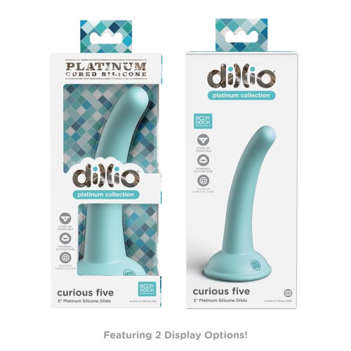 Dillio Platinum 5" Curiously Teal Silicone Dildo