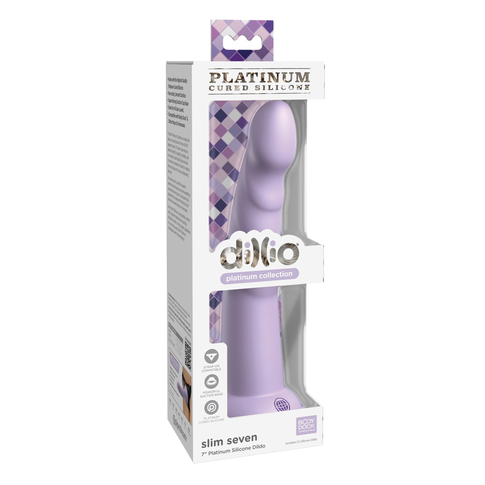 Dildo Slim Seven de Silicona Dillio Platinum - Púrpura