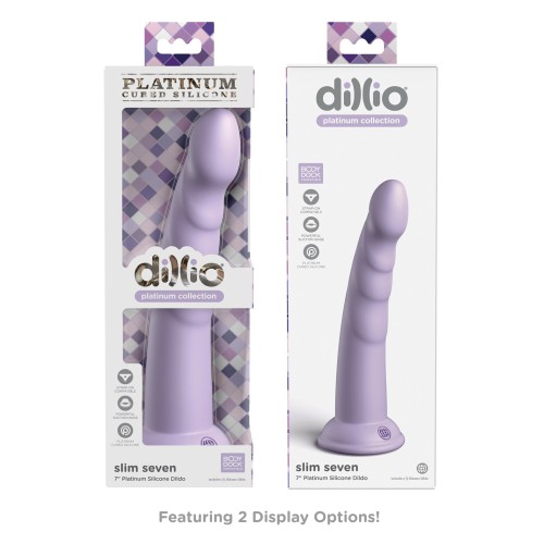 Dildo Slim Seven de Silicona Dillio Platinum - Púrpura