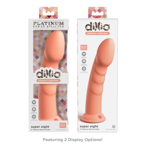 Dildo Dillio Platinum 8" Super Eight de Silicona Durazno - Seguro y Sensacional