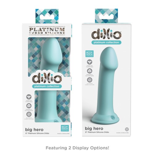 Dildo de Silicona Dillio Platinum 6 Pulgadas Verde Azulino