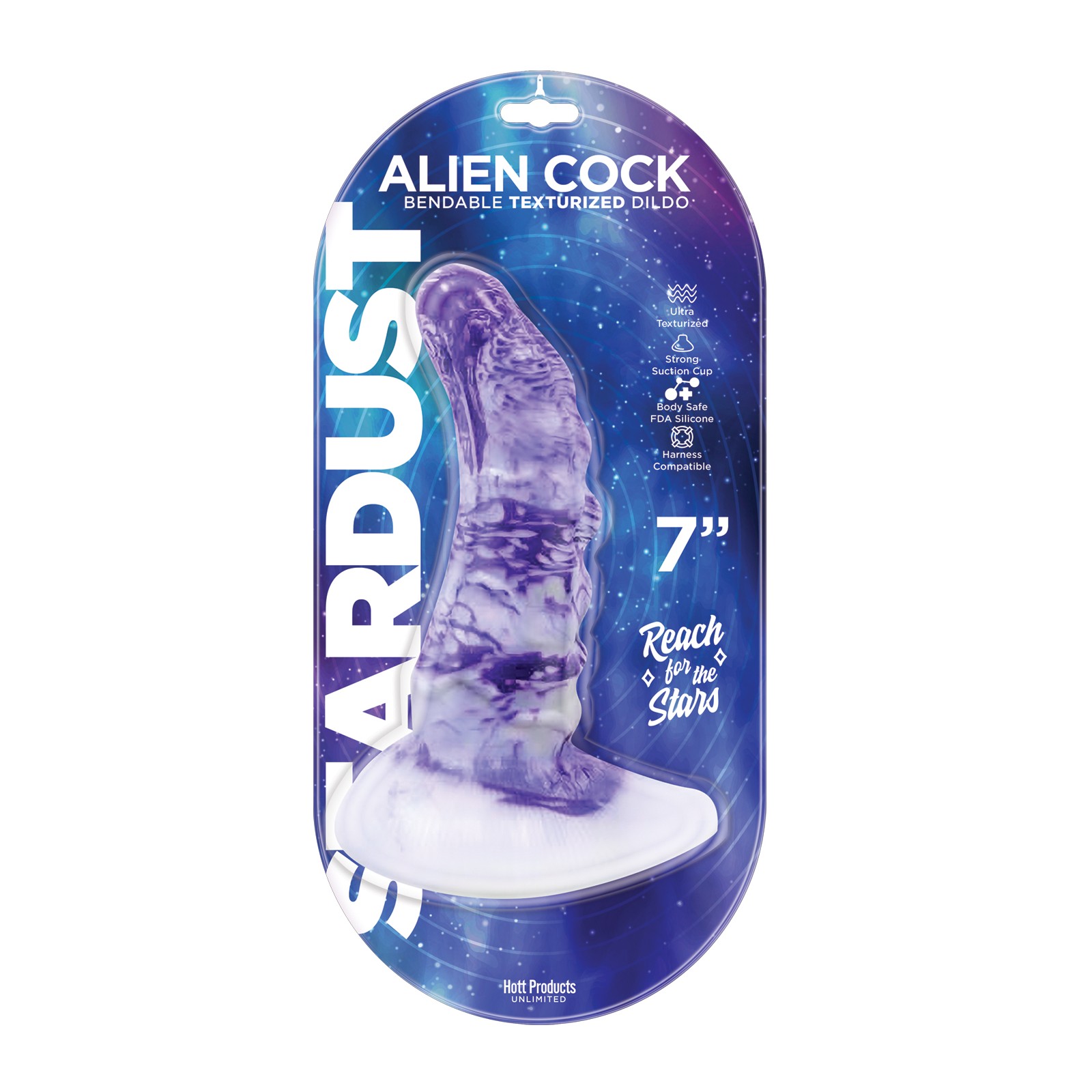 Dildo de Silicona Texturizado Stardust Alien Púrpura