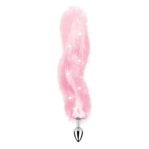 Foxy Tail Light Up Faux Fur Butt Plug Pink