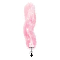 Foxy Tail Light Up Faux Fur Butt Plug Pink