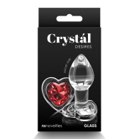 Crystal Desires Glass Heart Butt Plug