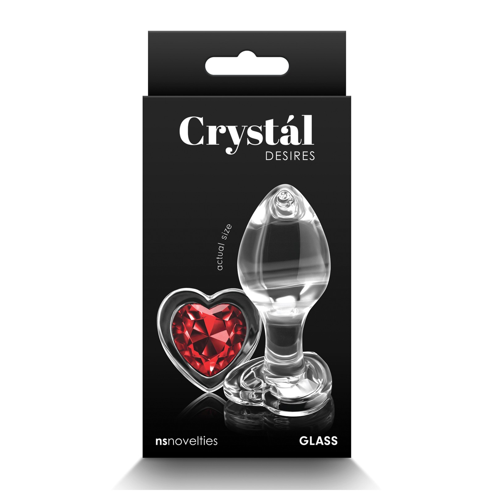 Crystal Desires Glass Heart Gem Butt Plug Red - Passionate Pleasure