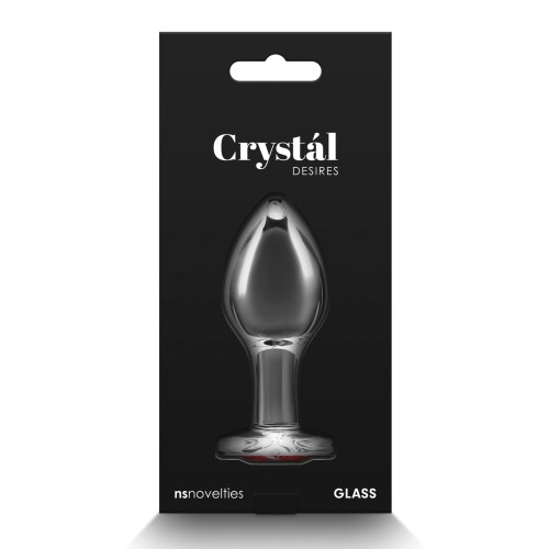 Crystal Desires Glass Heart Gem Butt Plug Red - Passionate Pleasure