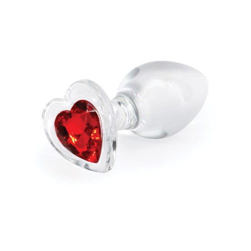 Plug Anal de Cristal Gem Corazón Rojo - Placer Apasionante