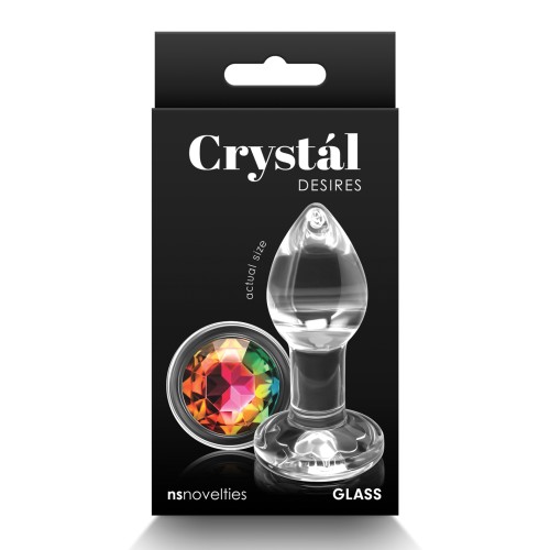 Crystal Desires Glass Round Gem Butt Plug Small