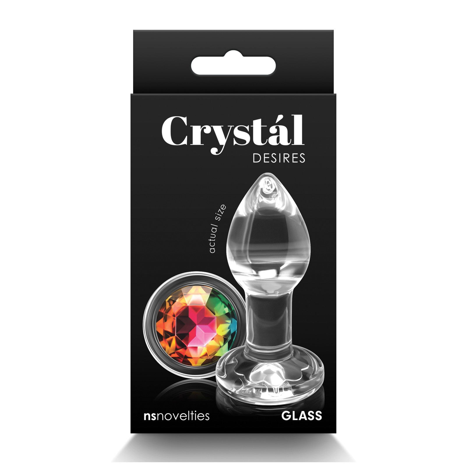 Crystal Desires Glass Round Gem Butt Plug Small