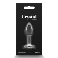 Crystal Desires Glass Round Gem Butt Plug Small