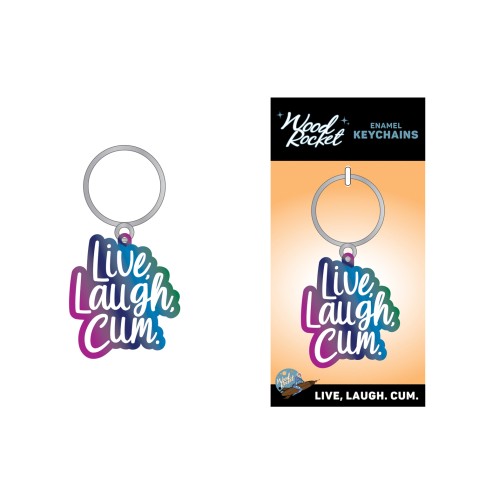 Wood Rocket Live Laugh Cum Keychain