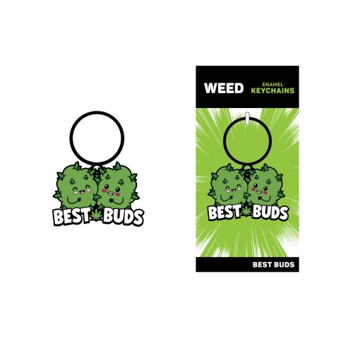 Wood Rocket Weed Best Buds Keychain Green