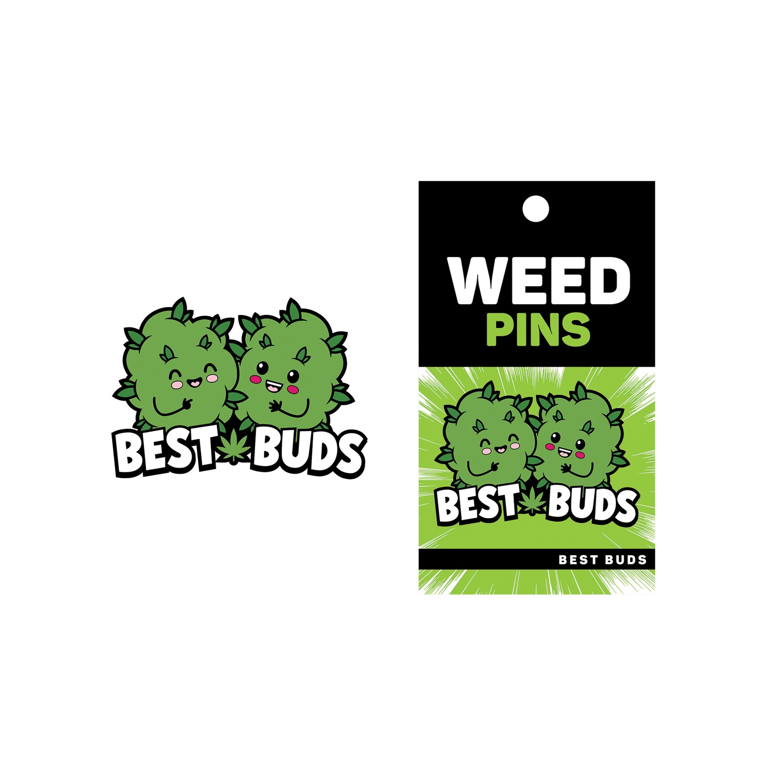 Pin de Solapa Wood Rocket Weed Best Buds Verde