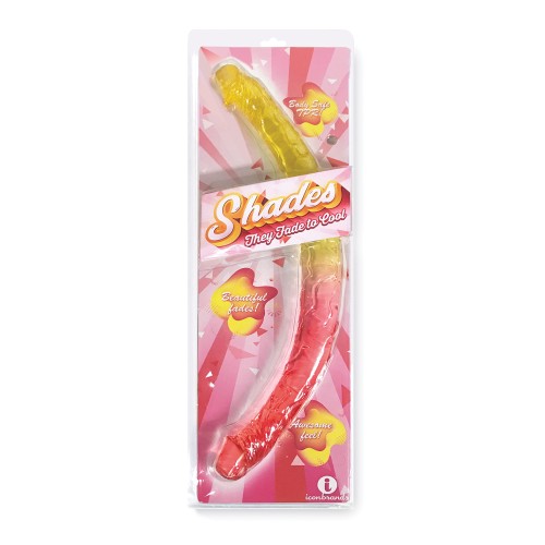 Shades Jelly TPR Gradient Double Dong in Pink/Yellow