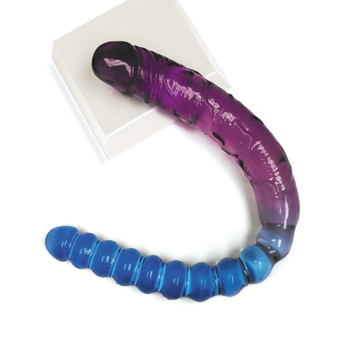 Doble Dong de Gel TPR Gradiente Azul/Violeta - Herramienta de Placer