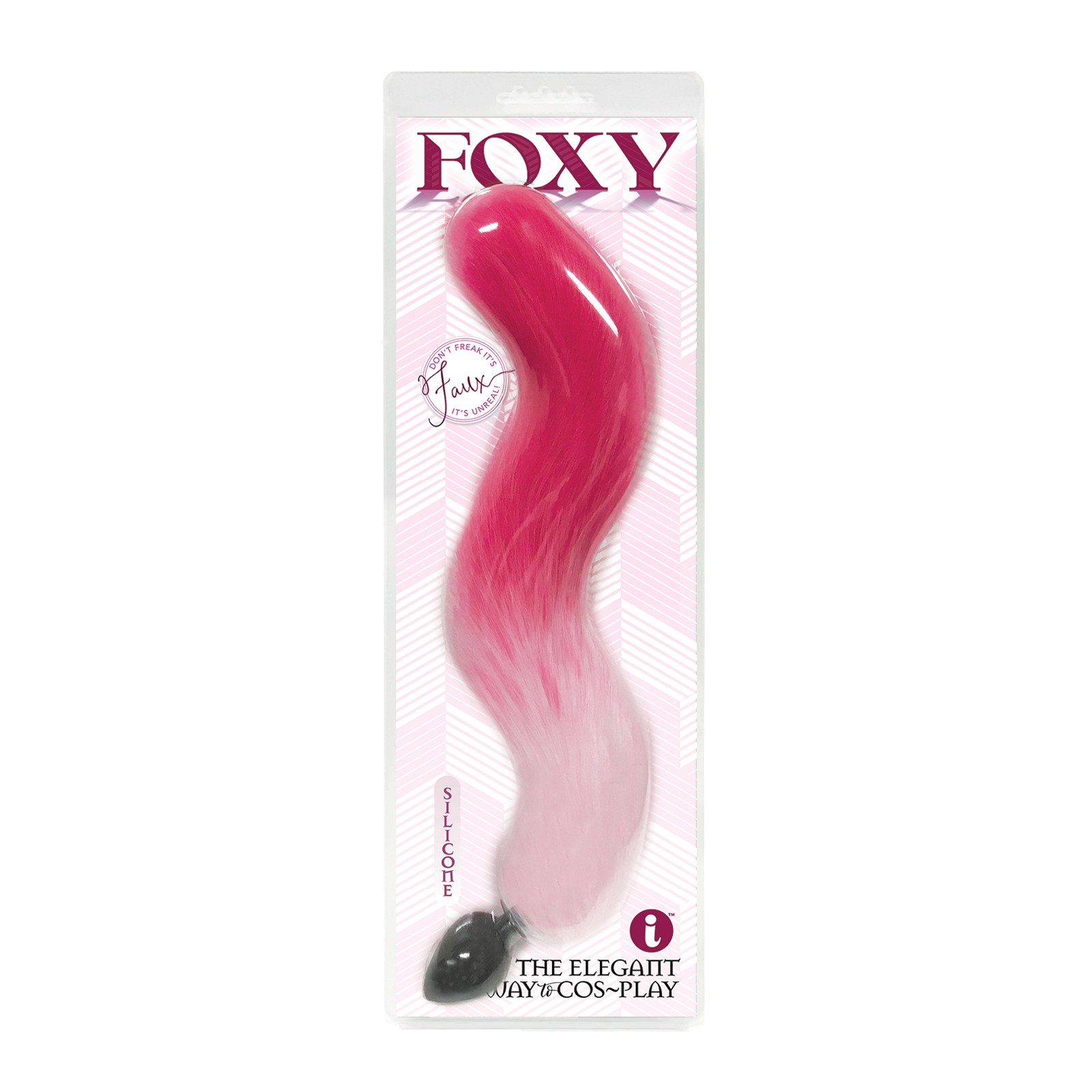 Foxy Fox Tail Silicone Butt Plug - Pink Gradient