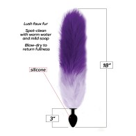 Foxy Fox Tail Silicone Butt Plug - Purple Gradient