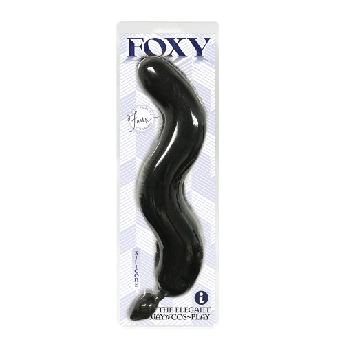 Foxy Fox Tail Silicone Butt Plug Black - Playful Adventures