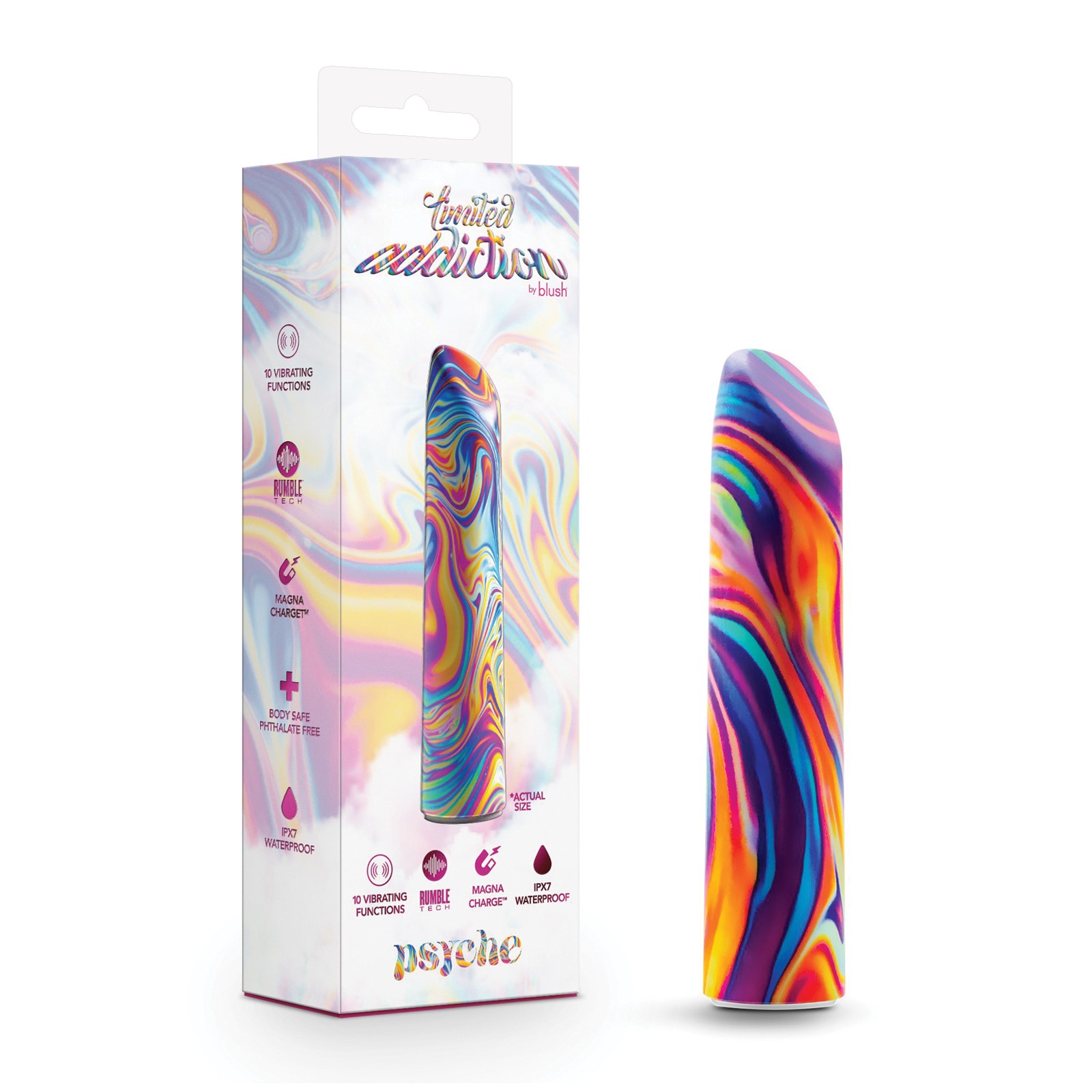 Vibrador Blush Limited Addiction Psyche Power - Arcoíris