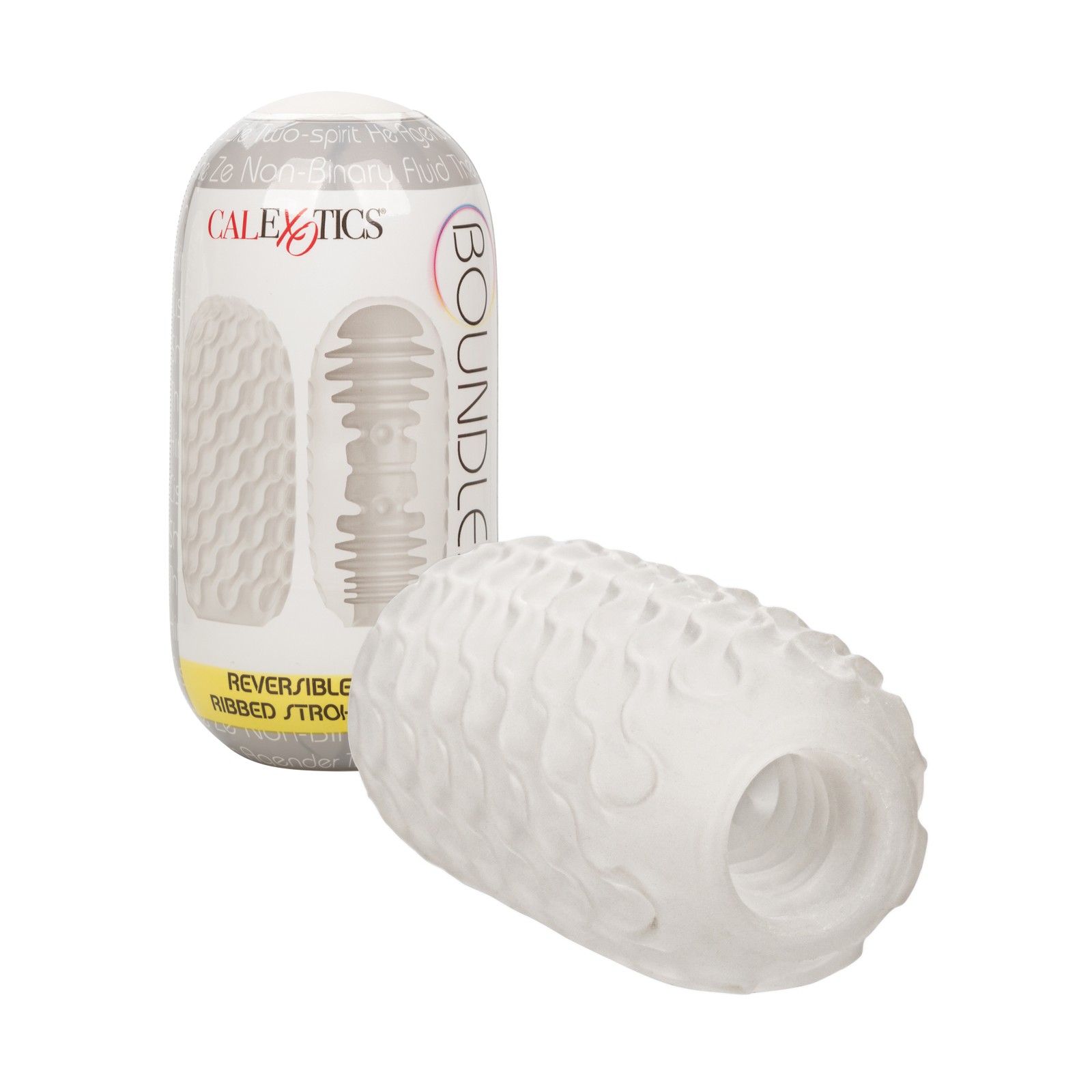 Boundless Reversible Ribbed Stroker - White