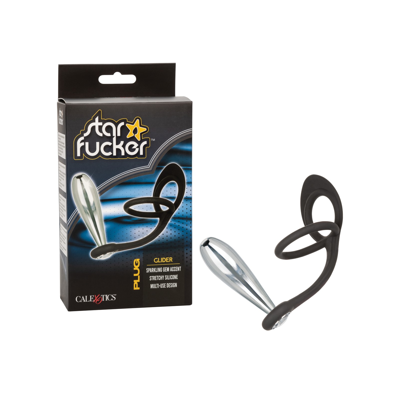 Plug Gem Glider Star Fucker con Mejorador de Silicona - Negro