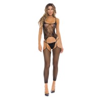 Body Stocking Rene Rofe On All Night con G-String - Negro Seductor