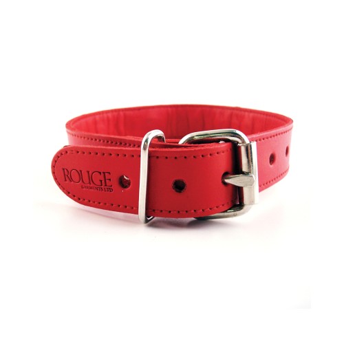 Rouge Leather O Ring Studded Collar for Bold Fashion