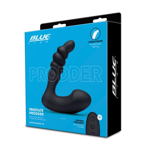 Blue Line Prodder Prostate Vibrador Control Remoto Negro