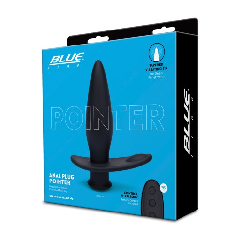 Plug Anal Vibrante Blue Line Pointer con Control Remoto