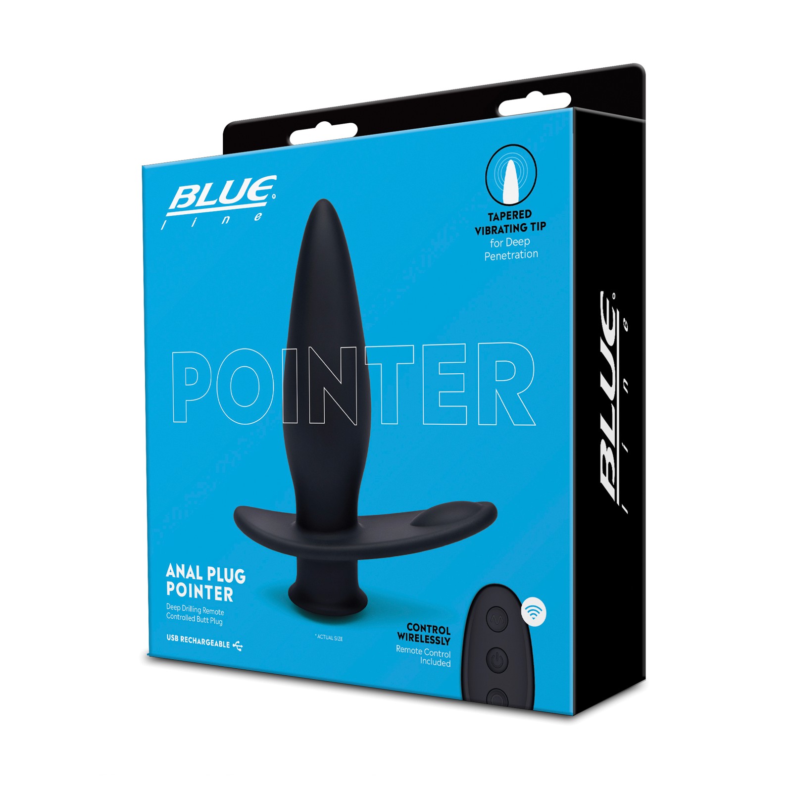 Plug Anal Vibrante Blue Line Pointer con Control Remoto