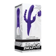 Vibrador Evolved Lick Me Triple Estimulador Púrpura