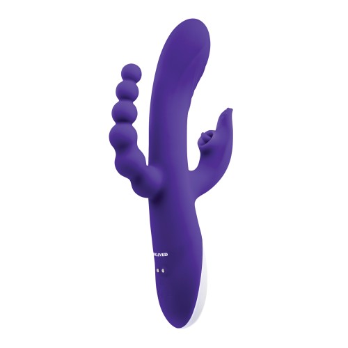 Vibrador Evolved Lick Me Triple Estimulador Púrpura