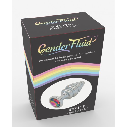 Gender Fluid Excite Ribbed Plug Silver