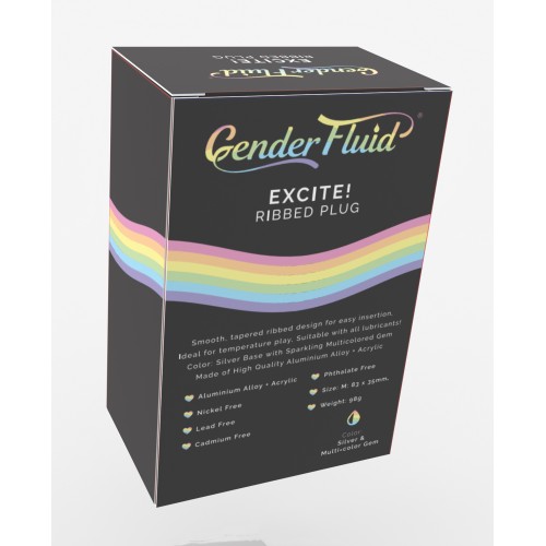 Plug Ribeteado Excite! de Gender Fluid Plata