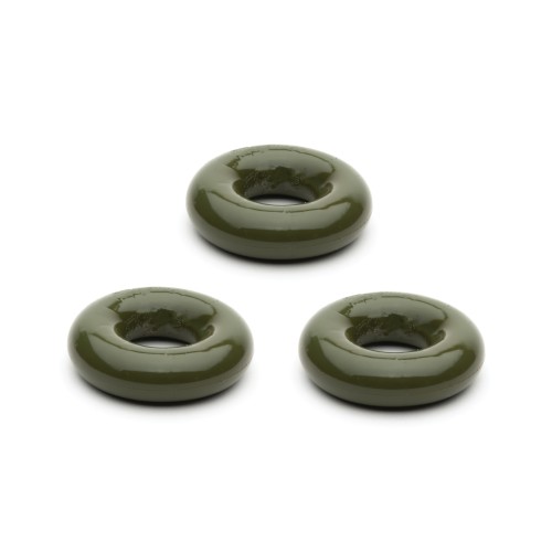 Pack de 3 Anillos para el Pene Sport Fucker Chubby Verde Militar