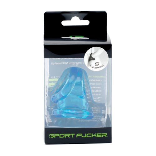 Sport Fucker Cock Harness Ice Blue - Enhance Pleasure