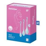 Satisfyer Yoni Power 2 Balls Training Set - Light Blue