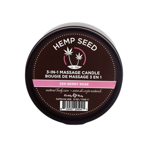 Earthly Body Suntouched Hemp Candle - Zen Berry Rose