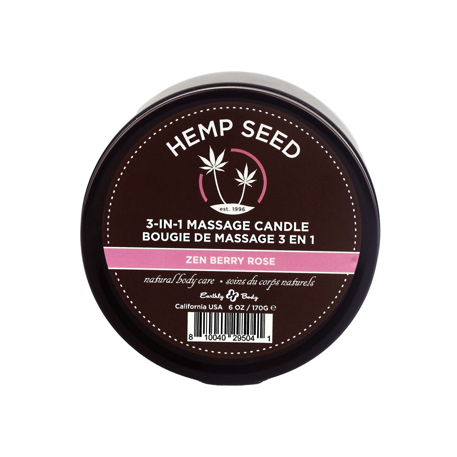 Earthly Body Suntouched Hemp Candle - Zen Berry Rose